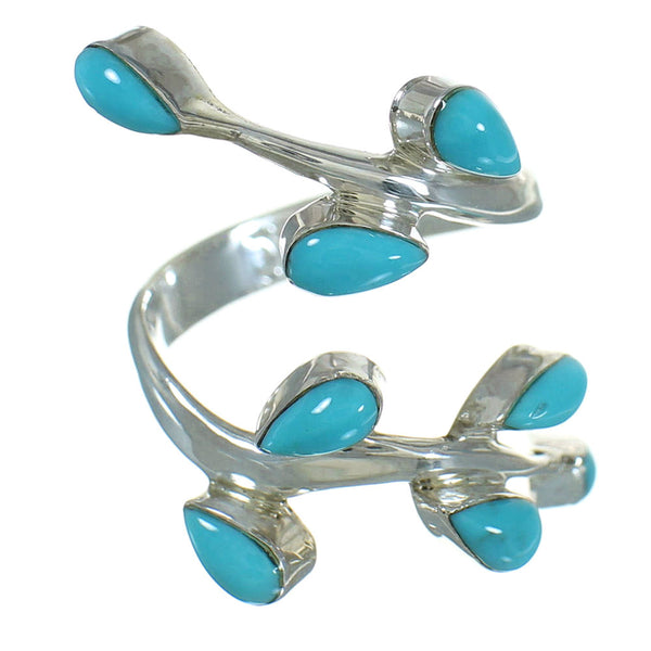Genuine Sterling Silver Turquoise Southwest Ring Size 7-1/2 AX89226